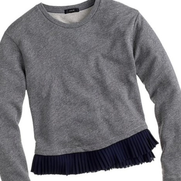 ❤SOLD❤J. CREW VIDEO Ruffle Hem Sweatshirt Gray Top - Picture 9 of 12